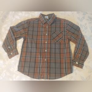 Boys Faded Glory Button Down Long Sleeve Plaid Dress Shirt Size 8